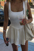 Load image into Gallery viewer, White Square Neck A Line Mini Birthday Dress