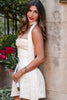 Load image into Gallery viewer, White A Line Lace Up Back Halter Mini Birthday Dress with Sash