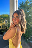 Load image into Gallery viewer, Yellow Spaghetti Straps Backless Sheath Maxi Birthday Dress