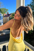Load image into Gallery viewer, Yellow Spaghetti Straps Backless Sheath Maxi Birthday Dress