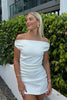 Load image into Gallery viewer, White Off The Shoulder Bodycon Mini Birthday Dress
