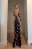 Load image into Gallery viewer, Black Dots One Shoulder Sheath Maxi Formal Dress