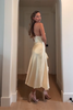 Load image into Gallery viewer, Yellow Satin Cowl Neck Ruffled Sheath Maxi Formal Dress