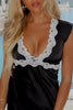 Load image into Gallery viewer, Black Sheath V Neck Maxi Prom Dress with Lace