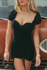 Load image into Gallery viewer, Black Sweetheart Bodycon Mini Birthday Dress with Sleeves