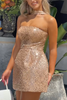 Load image into Gallery viewer, Sparkly Gold Sequin A Line Mini Birthday Dress