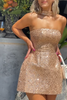 Load image into Gallery viewer, Sparkly Gold Sequin A Line Mini Birthday Dress