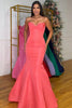 Load image into Gallery viewer, Purple Satin Mermaid Strapless Long Corset Prom Dress