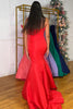 Load image into Gallery viewer, Purple Satin Mermaid Strapless Long Corset Prom Dress