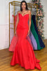 Load image into Gallery viewer, Purple Satin Mermaid Strapless Long Corset Prom Dress
