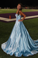 Load image into Gallery viewer, Sparkly Black Strapless A Line Long Corset Prom Dress with Beading