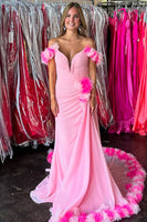 Load image into Gallery viewer, Light Green Flower Ruffled Maxi Prom Dress with Slit