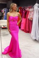 Load image into Gallery viewer, Sparkly Fuchsia Sweetheart Mermaid Long Prom Dress with Beading