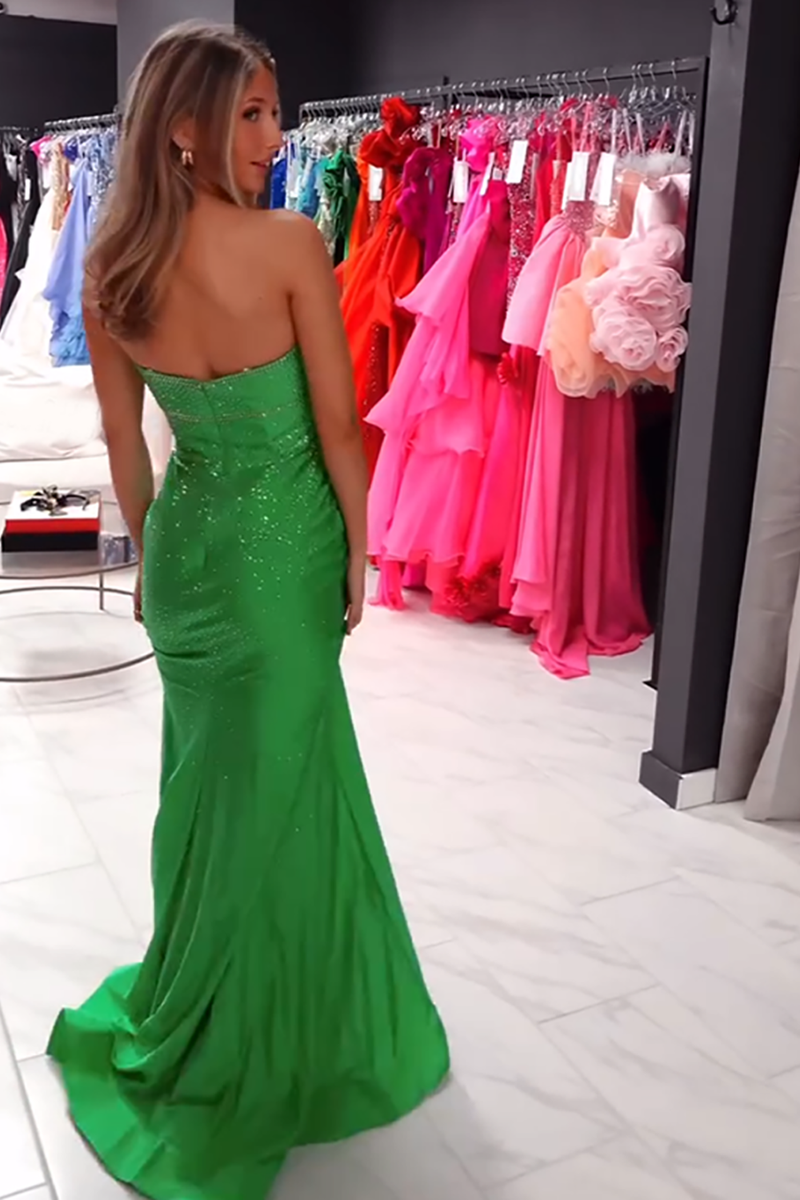 Load image into Gallery viewer, Sparkly Fuchsia Sweetheart Mermaid Long Prom Dress with Beading