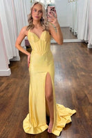 Load image into Gallery viewer, Sparkly Peacock Blue Halter Beaded Maxi Corset Prom Dress with Slit