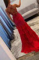 Load image into Gallery viewer, Sparkly Yellow Mermaid Beaded Ruffled Long Prom Dress with Slit