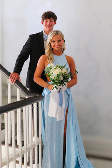 Sparkly Blush Mermaid Maxi Prom Dress with Cape