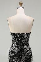 Load image into Gallery viewer, Sparkly Red Mermaid Floral Long Prom Dress with Beading