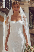 Load image into Gallery viewer, Ivory Bodycon Thick Straps Midi Lace Engagement Dress