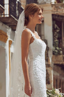 Load image into Gallery viewer, Ivory Bodycon Thick Straps Midi Lace Engagement Dress
