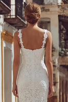 Load image into Gallery viewer, Ivory Bodycon Thick Straps Midi Lace Engagement Dress