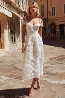 Load image into Gallery viewer, Ivory Cold Shoulder Floral Maxi Engagement Dress