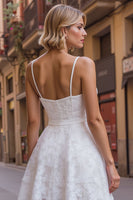 Load image into Gallery viewer, White Lace A Line Sweetheart Short Bachelorette Dress