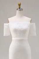 Load image into Gallery viewer, Ivory Lace Off the Shoulder Bodycon Boho Midi Engagement Dress