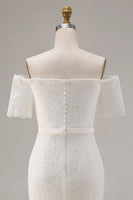 Load image into Gallery viewer, Ivory Lace Off the Shoulder Bodycon Boho Midi Engagement Dress