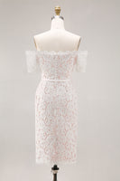 Load image into Gallery viewer, Ivory Lace Off the Shoulder Bodycon Boho Midi Engagement Dress
