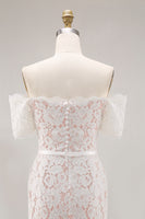Load image into Gallery viewer, Ivory Lace Off the Shoulder Bodycon Boho Midi Engagement Dress