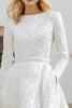 Load image into Gallery viewer, Ivory Boat Neck A Line High-Low Engagement Dress with Pockets