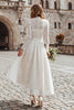 Load image into Gallery viewer, Ivory A Line Lace Long Sleeves Wedding Dress