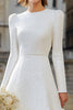 Load image into Gallery viewer, Ivory Midi A Line Long Sleeves Bridal Dress with Ruffles