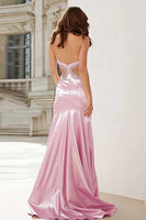 Load image into Gallery viewer, Sparkly Pink Strapless Cut Out Mermaid Long Prom Dress with Slit
