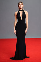 Load image into Gallery viewer, Black High Neck Mermaid Backless Maxi Gala Dress