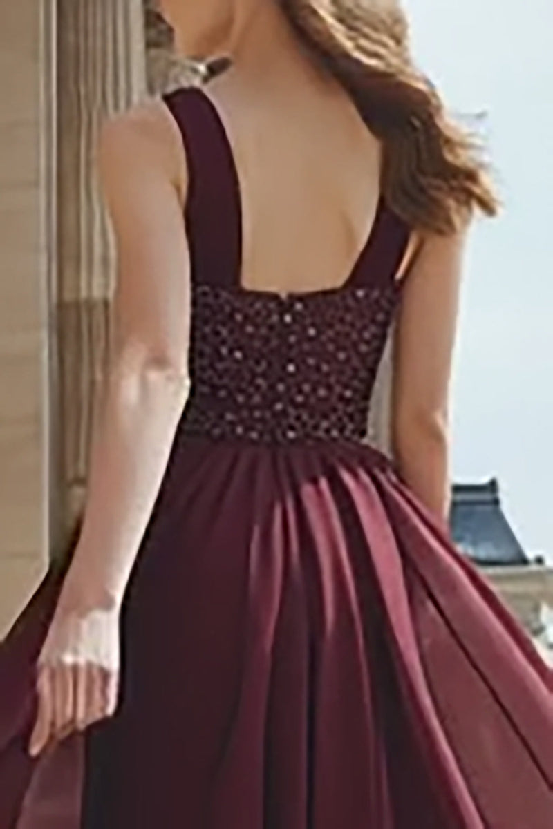 Load image into Gallery viewer, Sparkly Burgundy Long Sequin Prom Dress with Slit