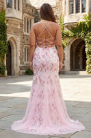 Load image into Gallery viewer, Sparkly Floral Black Plus Size Corset Spaghetti Straps Beaded Long Prom Dress