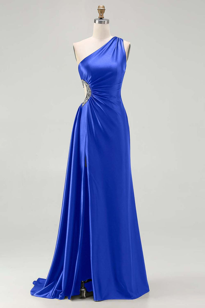 Load image into Gallery viewer, Sparkly Black Cut Out Long Prom Dress with Rhinestones