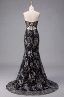 Load image into Gallery viewer, Sparkly Pink Beaded Mermaid Sequins Long Corset Prom Dress with Slit
