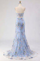 Load image into Gallery viewer, Sparkly Pink Beaded Mermaid Sequins Long Corset Prom Dress with Slit
