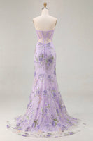 Load image into Gallery viewer, Sparkly Pink Plus Size Mermaid Beaded Sequins Long Corset Prom Dress with Slit