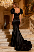 Load image into Gallery viewer, Sweetheart Maxi Mermaid Black Tie Dress with Sleeves