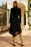Load image into Gallery viewer, Notched Lapel Black Short Blazer Dress with Belt