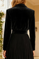 Load image into Gallery viewer, Notched Lapel Black Short Blazer Dress with Belt