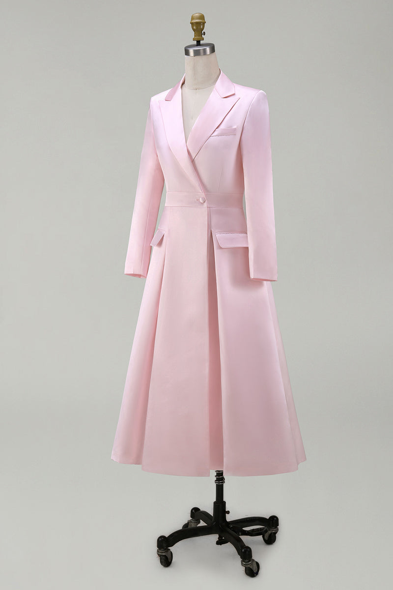 Load image into Gallery viewer, Dark Green A Line Peak Lapel Midi Blazer Dress