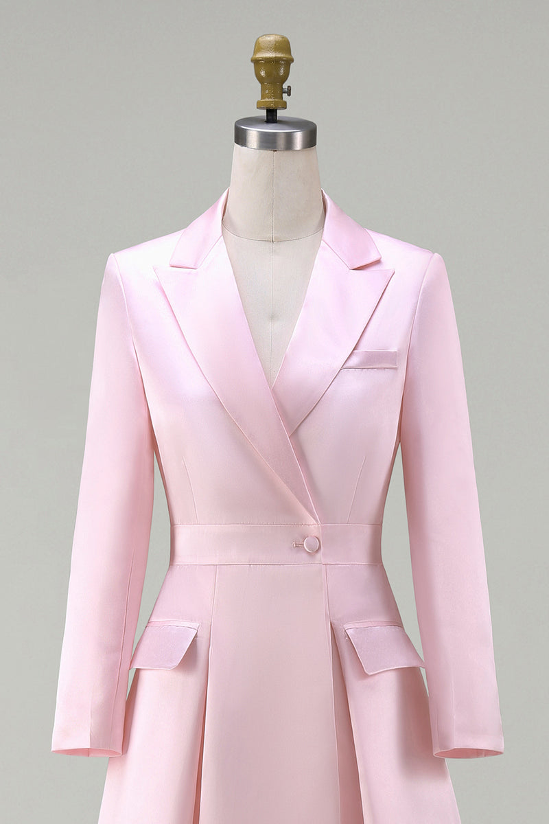 Load image into Gallery viewer, Dark Green A Line Peak Lapel Midi Blazer Dress