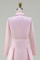 Load image into Gallery viewer, Dark Green A Line Peak Lapel Midi Blazer Dress