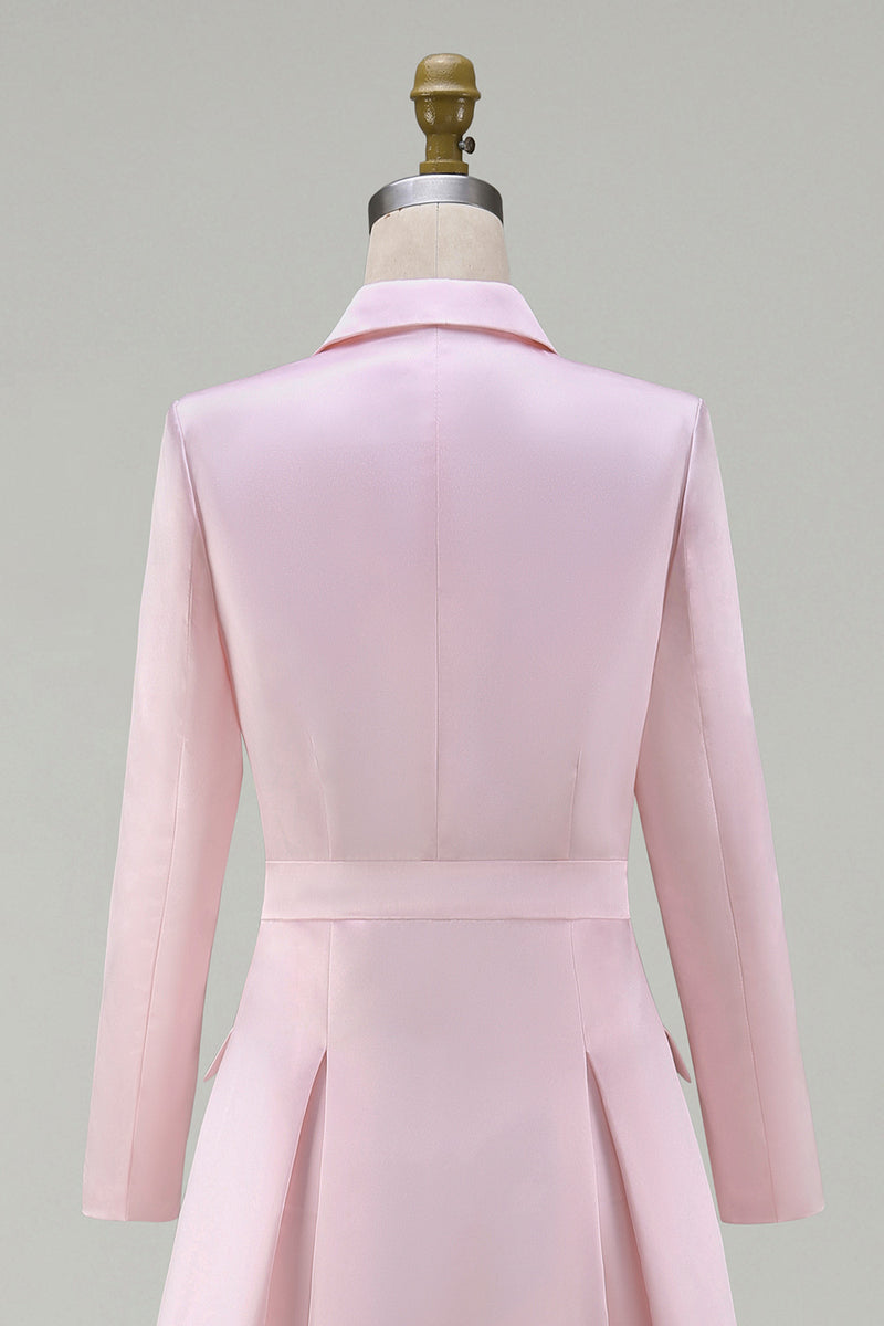 Load image into Gallery viewer, Dark Green A Line Peak Lapel Midi Blazer Dress