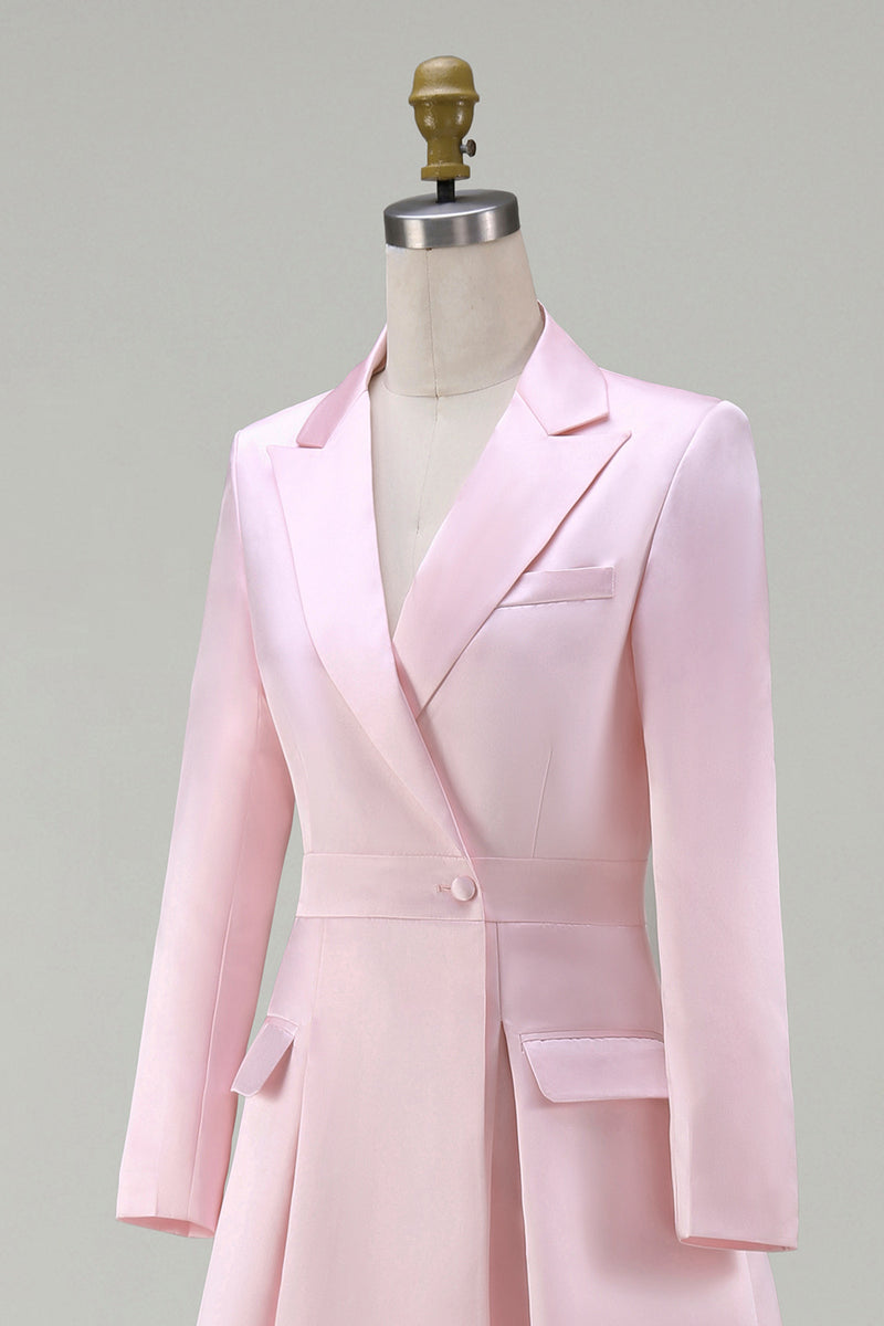 Load image into Gallery viewer, Dark Green A Line Peak Lapel Midi Blazer Dress